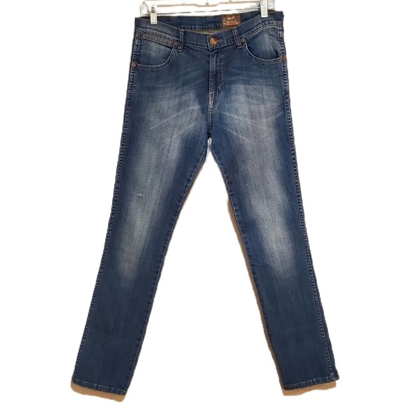 Wrangler Other - Wrangler Vegas Acid Wash Jeans Medium Blue Men's 32 X 32 Intentional Whiskering